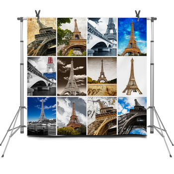 Tour Eiffel Collage Fleece Backdrop