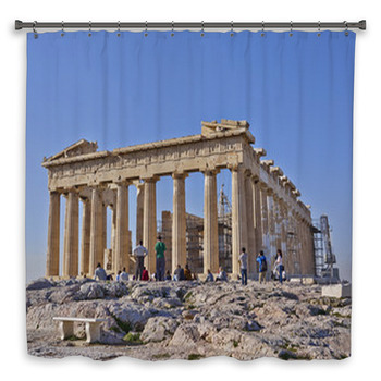 Tourists In Front Of Custom Size Shower Curtain