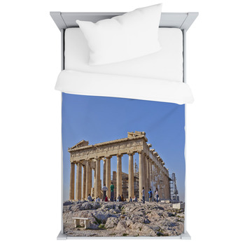 Tourists In Front Of Parthenon, Acropolis  Toddler Duvet