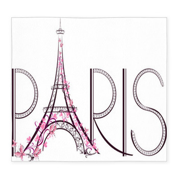 Tower Eiffel With Paris Lettering.  Custom Size Floor Mat
