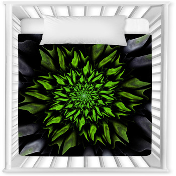 Toxic Green Floral Background Baby Crib Comforter