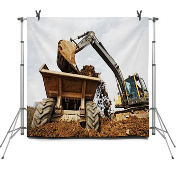 Tracked Excavator Fleece Backdrop