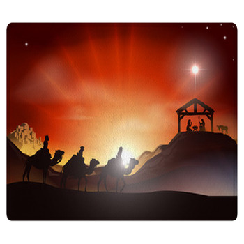 Traditional Christmas Nativity Scene Bath Mat