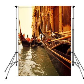 Traditional Venice Gondola Ride Pole Pocket Backdrop