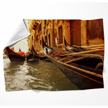Traditional Venice Gondola Ride Woven Throw Blanket