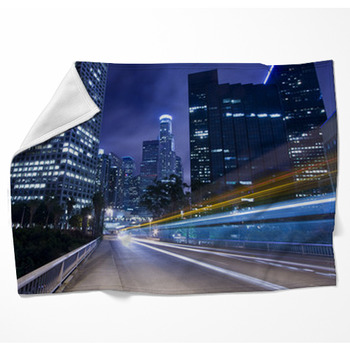 Traffic In Los Angeles With Traffic Woven Throw Blanket
