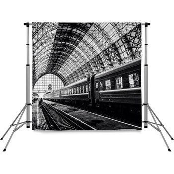 Train At The Station Pole Pocket Backdrop