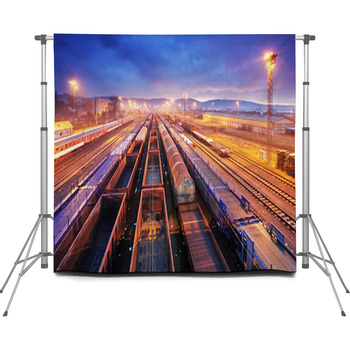 Train Freight Trasportation Custom Size Backdrop