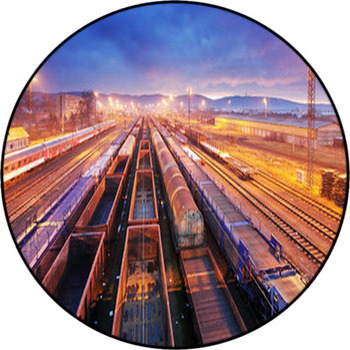 Train Freight Trasportation Round Rug
