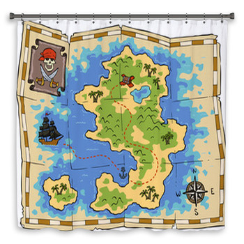 Treasure Map Shower Curtain