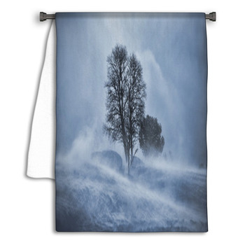 Tree In Snow Blizzard Towel