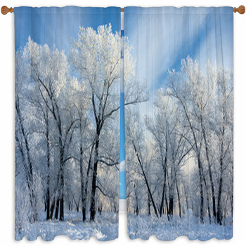 Snow Ds Window Treatments Black, Winter Scene Window Curtains