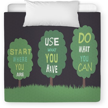 Trees With Quotes. Vector Toddler Duvet