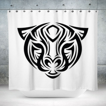 Vector leopard executed in the form of a tribal tattoo Stock