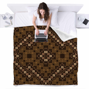 Tribal Ornament Fleece Bed Blanket