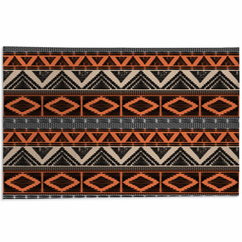 Ethnic Patterns Customized Round Rug, African Tribal Area Rugs