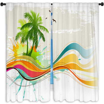 Tropical Background Window Curtain