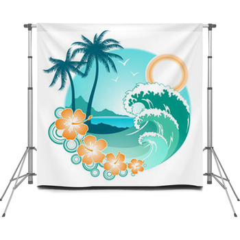Tropical Backgrounds Custom Size Backdrop