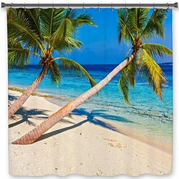 Tropical Beach Custom Size Shower Curtain