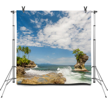 Tropical Beach Fleece Backdrop