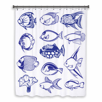 Tropical Fish Custom Size Shower Curtain