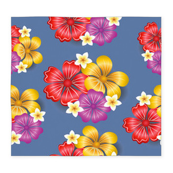 Tropical Flowers Seamless Pattern Custom Size Floor Mat