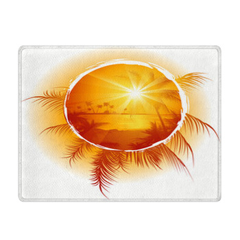 Tropical_frame_sunset_on_the_beach Bath Mat