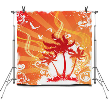 Tropical Palm Trees Fleece Backdrop