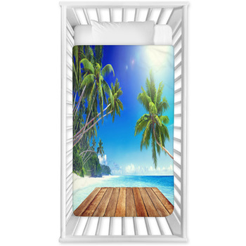 Tropical Paradise Beach Baby Crib Comforter
