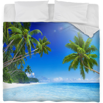 Tropical Paradise Beach Fleece Bed Blanket