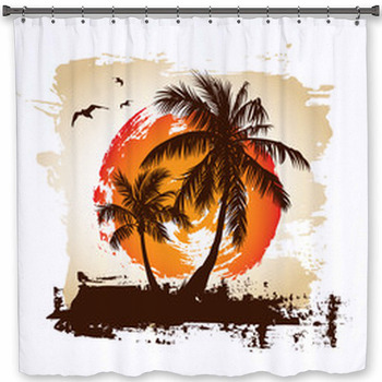 Tropical Sunset Shower Curtain
