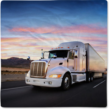 Truck And Highway At Sunset - Baby Blanket