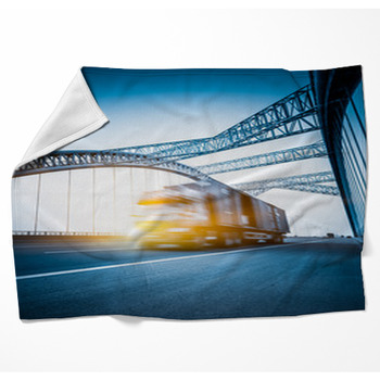 Truck Motion Blur Woven Throw Blanket