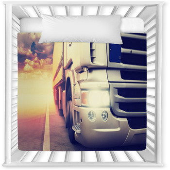 Truck On Highway Baby Crib Comforter