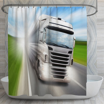 Truck On Highway Shower Curtain
