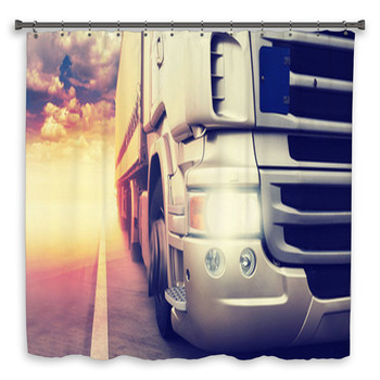 Truck On Highway Shower Curtain
