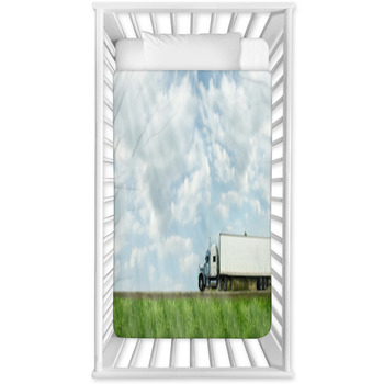 Truck On The Road. Baby Crib Comforter