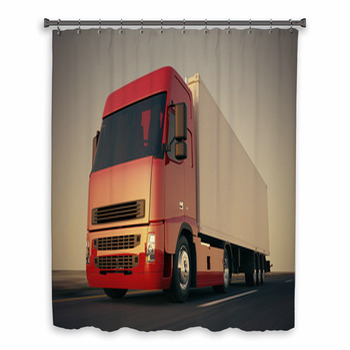 Truck On The Road. Custom Size Shower Curtain