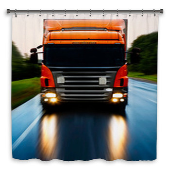 Truck On The Road Custom Size Shower Curtain