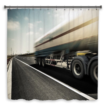 Truck On The Road Shower Curtain