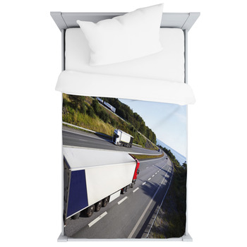 Trucks In Opposite Directions On Freeway Toddler Duvet