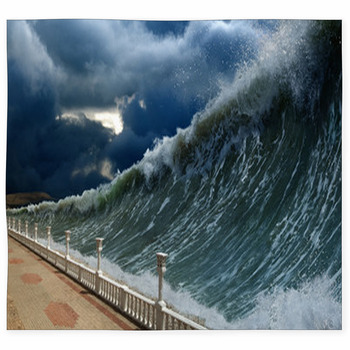Tsunami Waves Custom Size Floor Mat