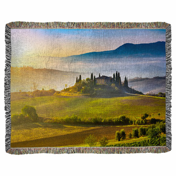 Tuscany At Sunrise Woven Throw Blanket