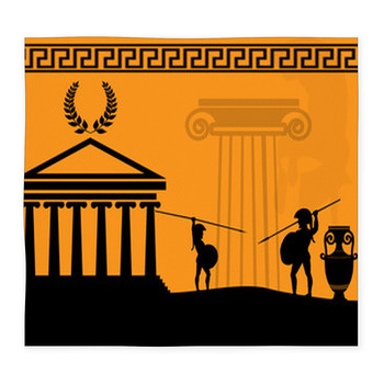 Two Ancient Greek Warriors Custom Size Floor Mat