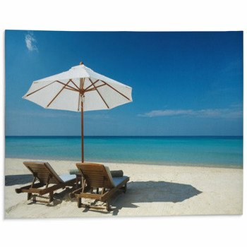 Two Chairs & Umbrella Area Rug