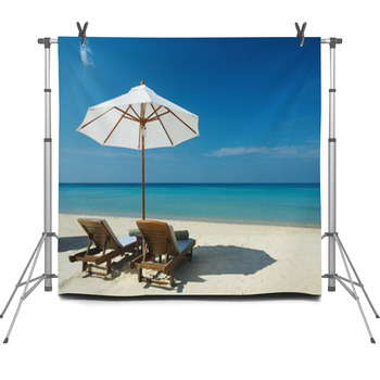 Two Chairs & Umbrella Fleece Backdrop