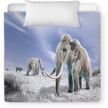 Two Mammoth In A Field Covered Of Snow Toddler Comforter