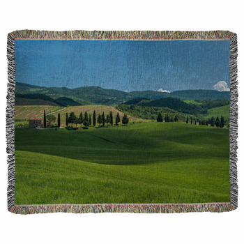 Typical Tuscan Landscape Woven Throw Blanket