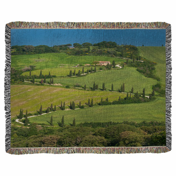 Typical Tuscan Landscape Woven Throw Blanket