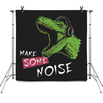 Tyrannosaur Music Fan Fleece Backdrop
